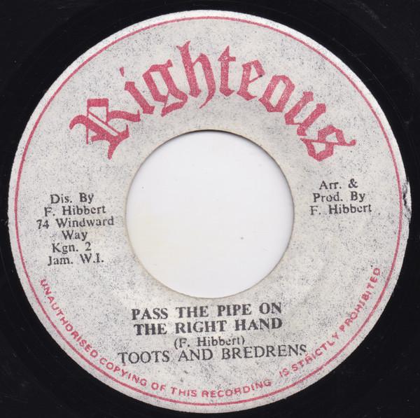 

7-дюймовая пластинка TOOTS BREDRENS Pass The Pipe On The Right Hand 3847 Righteous Ямайка Регги Ска Даб Б/у