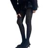 Women's Ribbed Cotton Tights with Flower Pattern High Elasticity Warmth Semi Opaque Pantyhose Slimming Leggings Hosiery