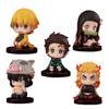 5-15pcs Q Version Demon Slayer Sitting Ghost Doll Tanjiro Nidouzi Inosuke Zenizu  Toy  Figural PVC Model Gift