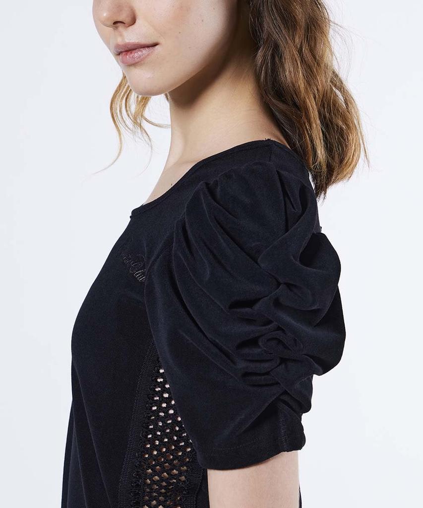 Double Standard Clothing Essential Micro Z Pile Black Top, 2508-120-253, Women's,