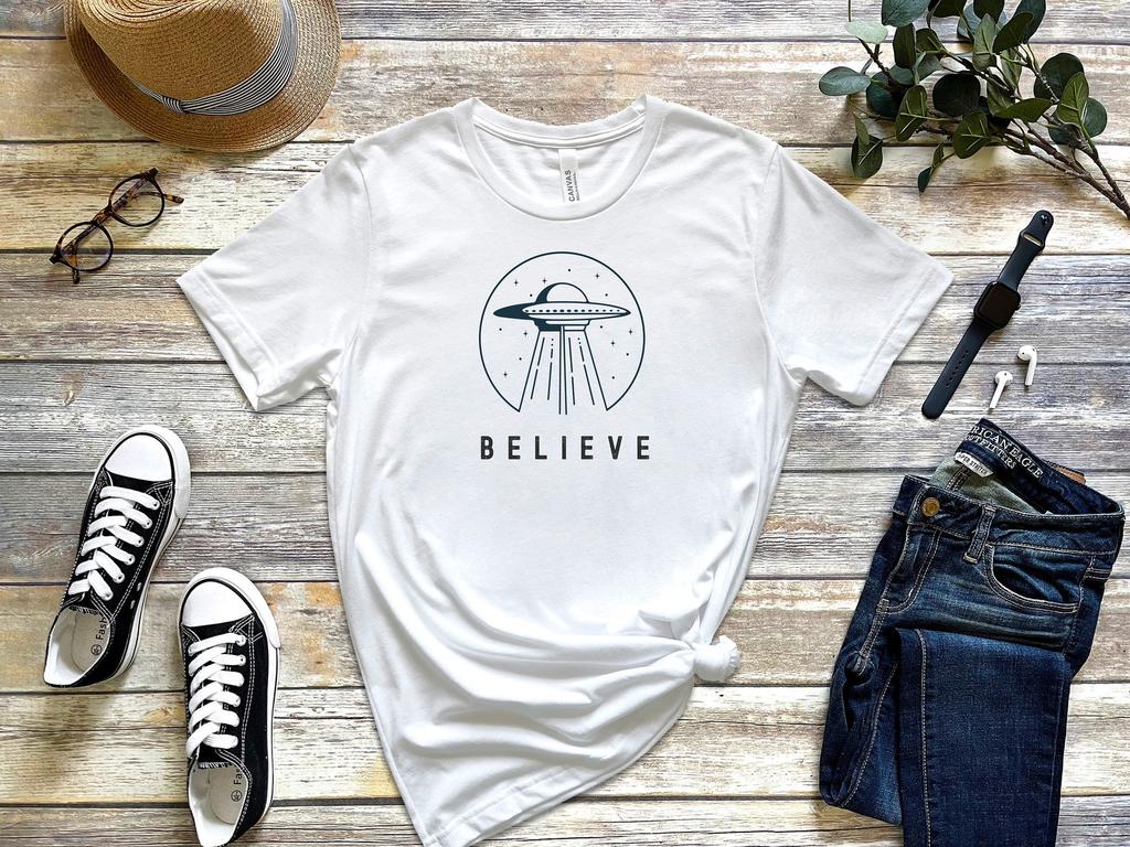 Believe UFO T-Shirt, Aliens, UAP Inspired T-Shirt