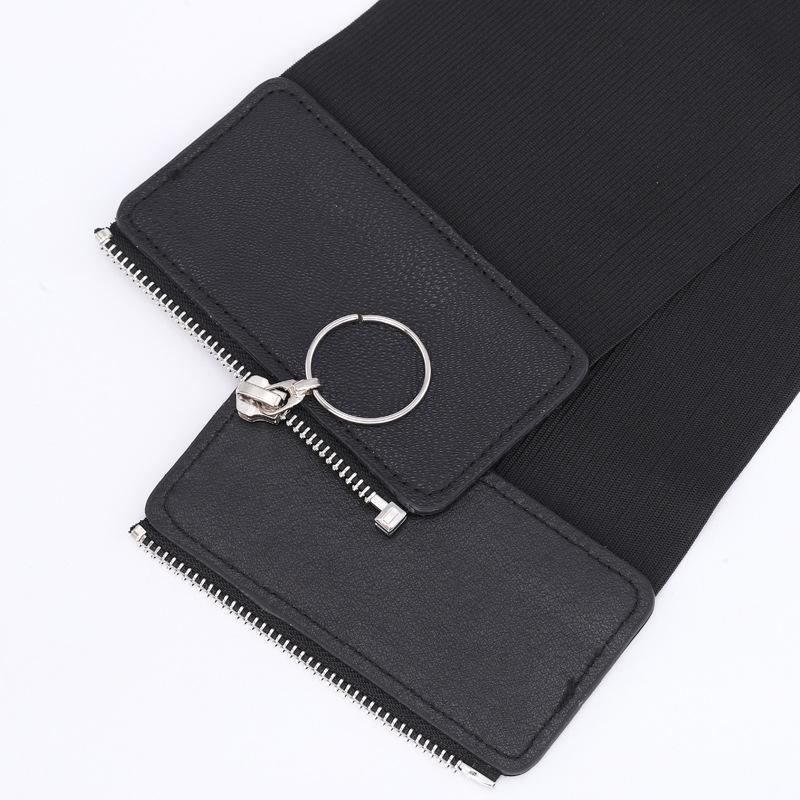 Elastic Belt Women'S Zipper Design Waist Skirt Waist Slim Fit Elastic Wide Waist Seal