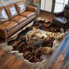 Luxuriöser tropischer Tiger-Dschungel-Print Teppich Exotische Wildtier-Tier-Matte Dekoration für Wohnzimmer Bodendekoration Teppich
