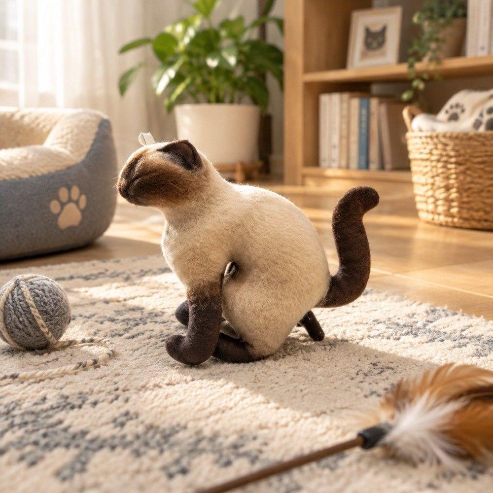 Lightweight Abstract Cat Doll Simulation Design Kawaii Plush Pendant Handbag Backpack Accessory