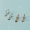 Womens Fashion 925 Sterling Silver Small Heart Earring Drop Earrings For Young Girls Teen Wedding Gift Jewelry Brincos eh1251