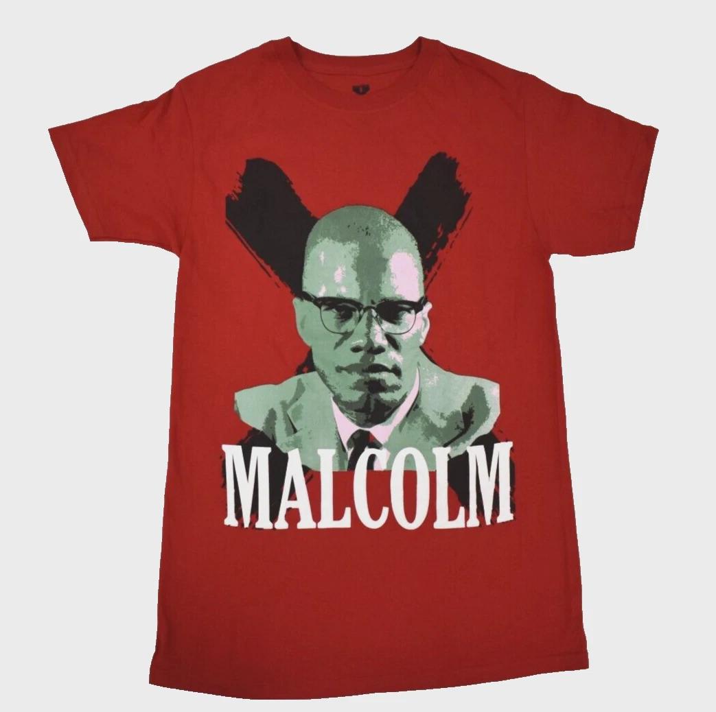 Malcolm X Mens Malcolm X Official Merchandise Red Graphic Shirt New S, M, L M