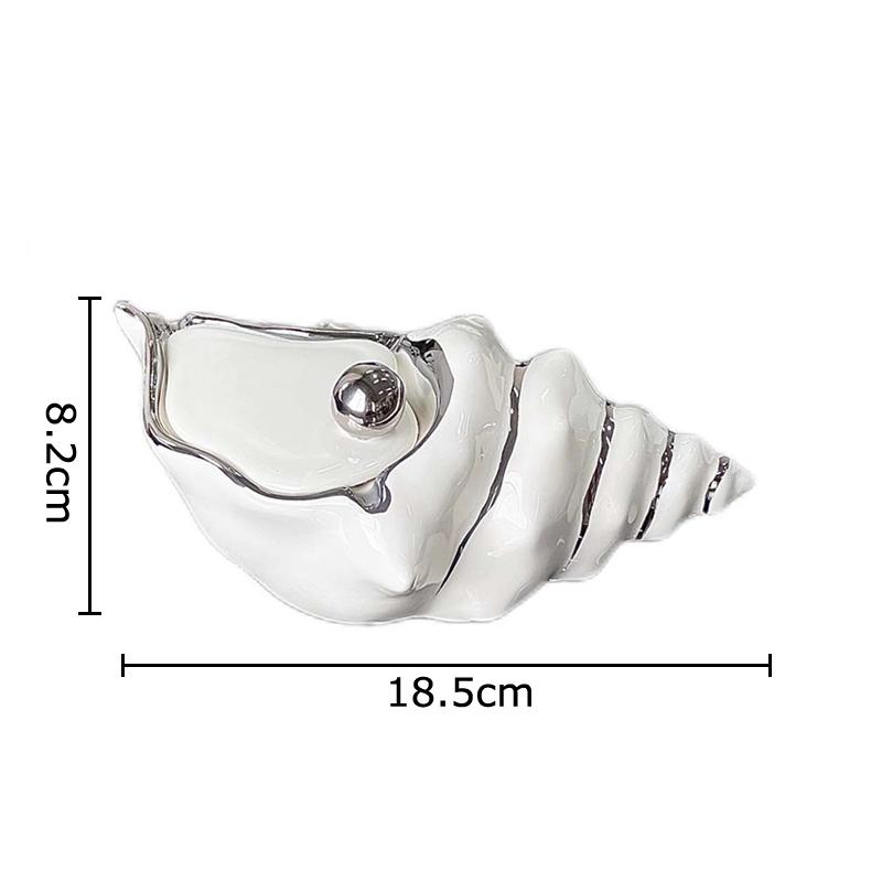 Creative Silver Plated Conch Ashtray Desk Decoration Smoking Accessories Portable Windproof Ceramic Ashtray Gift for Boyfriend