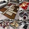 Modern Carpet  Designs Red Blue Geometric Pattern Large Area Rugs for Living Room Thickened Soft Floor Mat Washable Home Decor