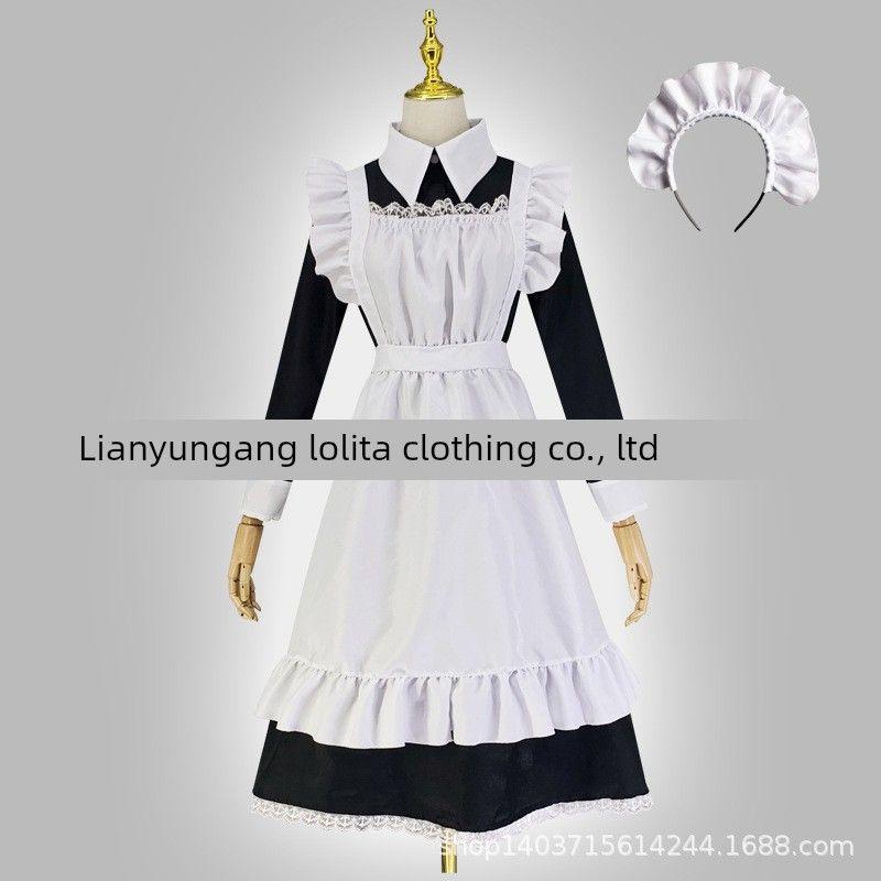 Traditional Maid Long Dress, Maid Outfit, Cross-Dresser British Butler Cosplay, Japanese-Style Uniform, Cute Dress