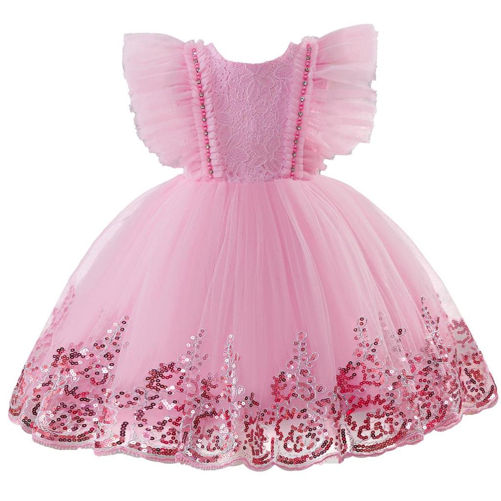 Robe de Princesse Formelle pour Enfants - Jupe Bouffante Fleurie Style Européen & Américain pour Défilés de Mode & Spectacles de Piano