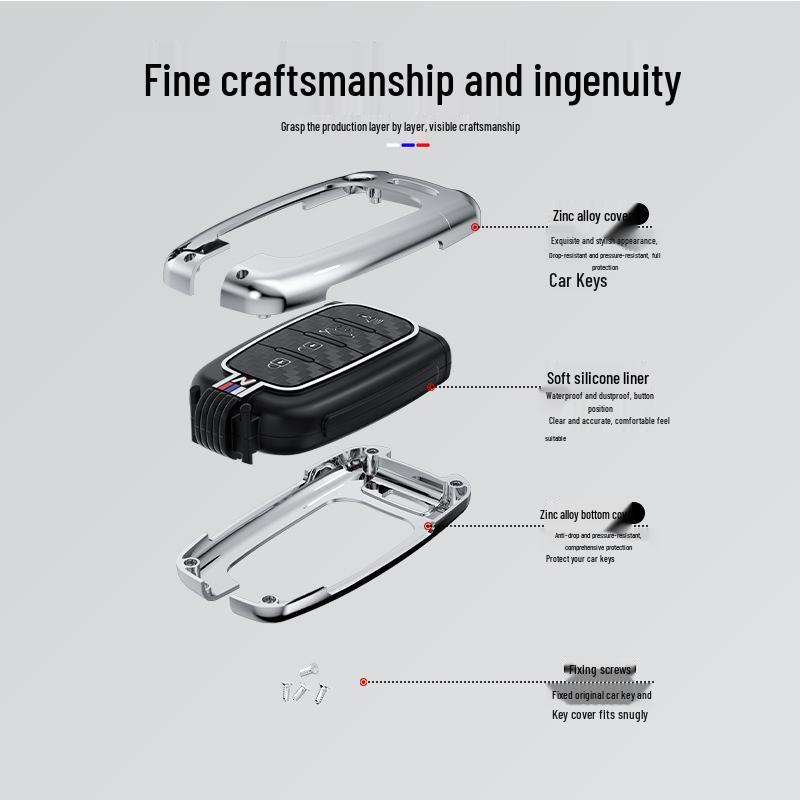 Hyundai Sonata & Elantra Metal Key Case with Buckle