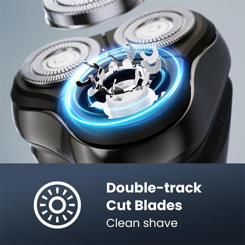 High-Quality USB Rechargeable Electric Shaver for Men Fully Waterproof Triple Blade System Digital Battery Indicator Multi-Function Shaver
