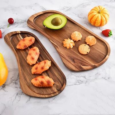 Durable Japanese Style Wooden Tray Insulated Wood Rectangular Platter Portable Thickened Tea Tray Living Room