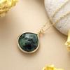 High Quality Simple Natural Stone Crystal Fashion French Light Luxury Water Drop Pendant Copper Plated Real Gold Necklace Jewelry