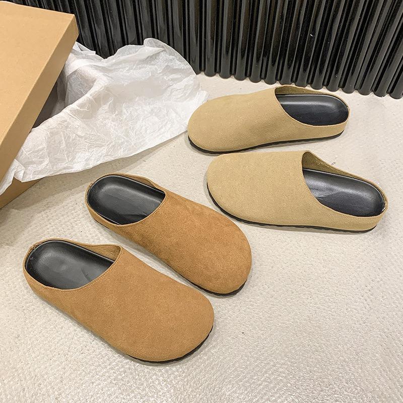Comfortable casual shoes thick-soled bag head half slippers versatile autumn and winter outer wear soft-soled single shoes women's shoes
