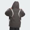Adidas Originals FW24 Puff Down Jacket Series Warm Reversible Sports Loose Hooded Duck Down Cotton Coat Men Jackets Dark-Gray JD3751