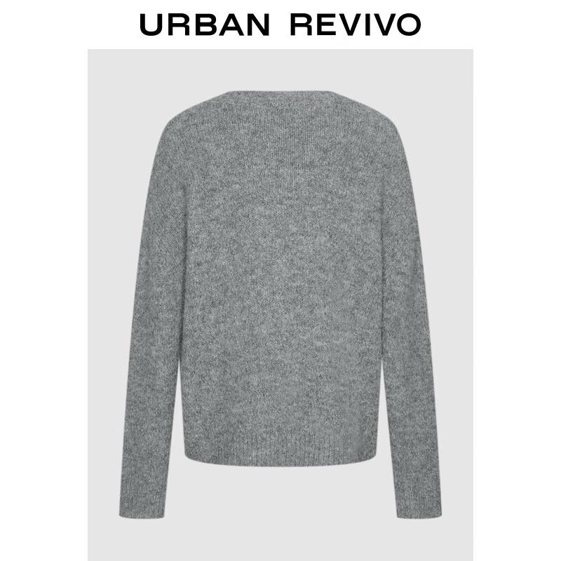 

UR 2025 Осень Женский Вязаный Свитер с Круглым Вырезом и Стразами M