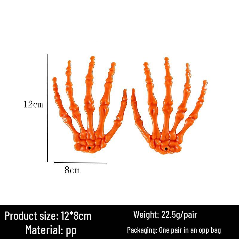 Halloween Skull & Skeleton Stake Set: 3-Piece Hand Bones & Head Decoration for Festive Props