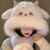 Thickened Little Sheep Plush Hat Warm Animals Beanie Hats Kawaii Ear Protection Hat  Girls