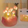 Tulip Night Light Material Pack Handmade Desk Lamp Kit with Warm Light Flower Petal Light String Decoration Romantic Atmosphere Light for Bedroom Car