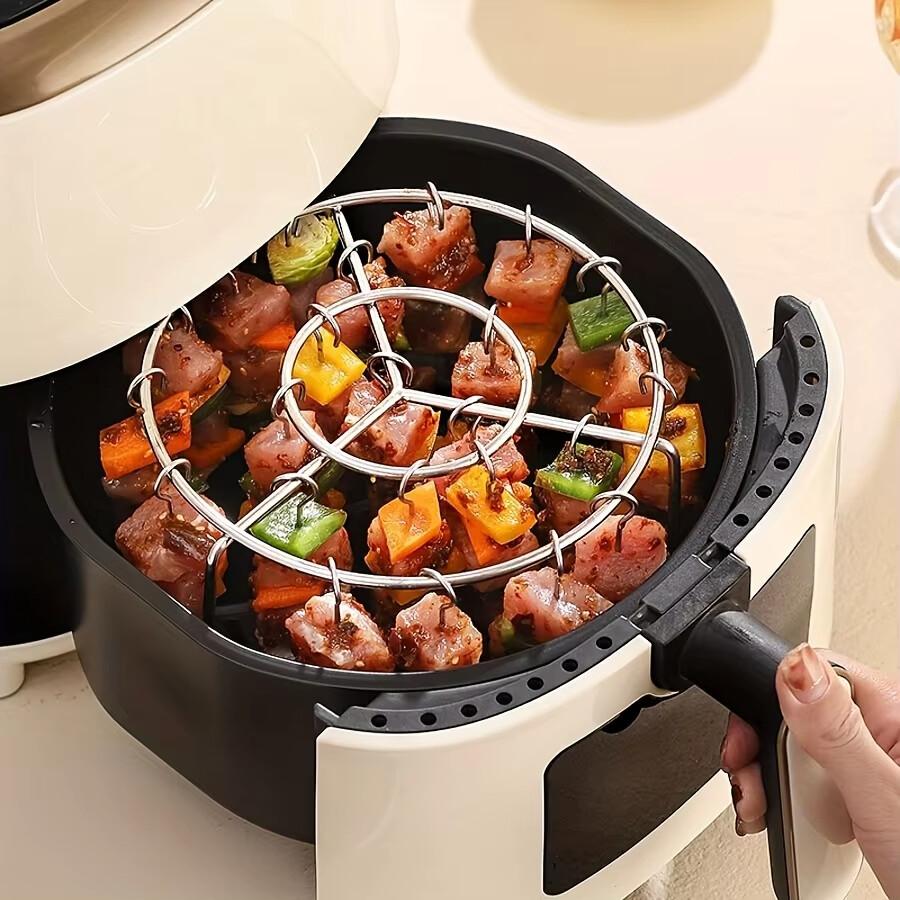 Air Fryer Stainless Steel Vertical Grill Rack Detachable String Grill Vertical Barbecue Skewer Bracket