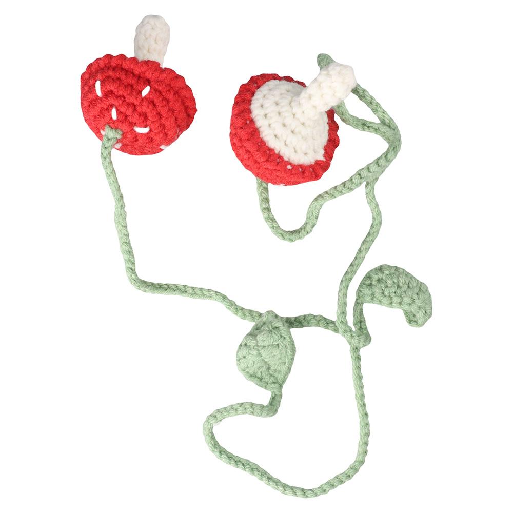 2 PCS Mushrooms 2 PCS Bookmarks Cute Handmade Knitted Book Clip Pagination Mark Reader