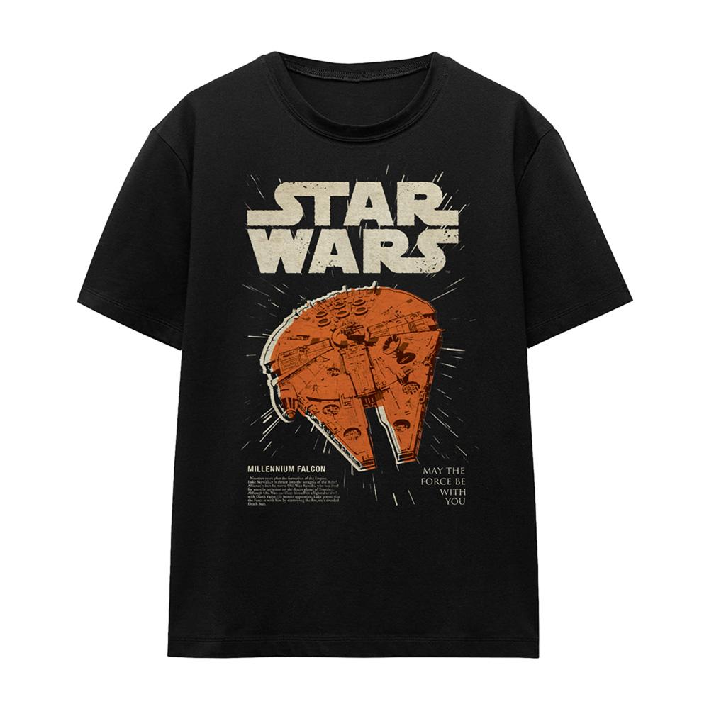 Star Wars Womens/Ladies Millenium Falcon Retro T-Shirt