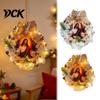 Religious Home Accents Pre-Lit Nativity Wreath, Battery Powered Lighted Hanging Wreath with Burlap Retro Style Holiday Gift Bow And Star for Christmas