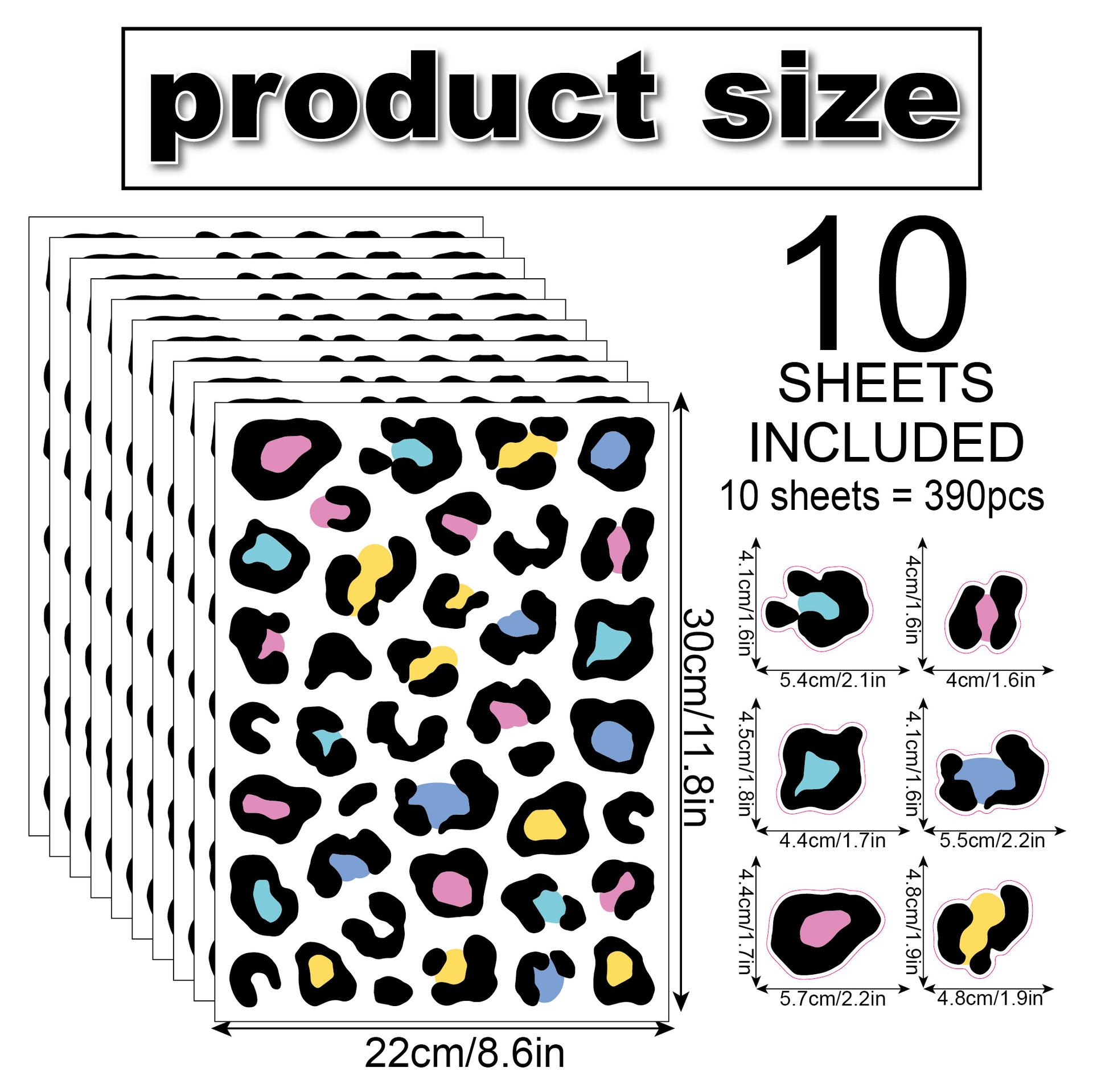 10 Vellen Luipaardprint Muurstickers Irreguliere Stippen Eenvoudige Stijl Zwarte Textuur Achtergrond Muur Vinyl Stickers Huisdecoratie (as the picture,30x22CM 10sheets)