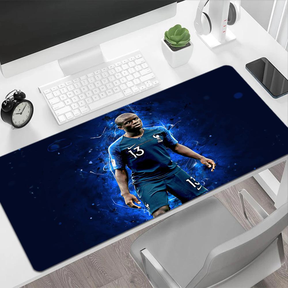 Blue Energy Soccer Player Gaming Mouse Pad Gamer Mousepad Computer Desk Keyboard Mat Non-Slip Rubber Bottom Office Desk Accessory