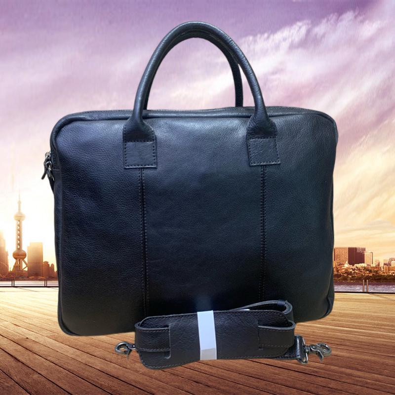 Men's Retro Genuine Leather Multi-Compartment Briefcase and Backpack