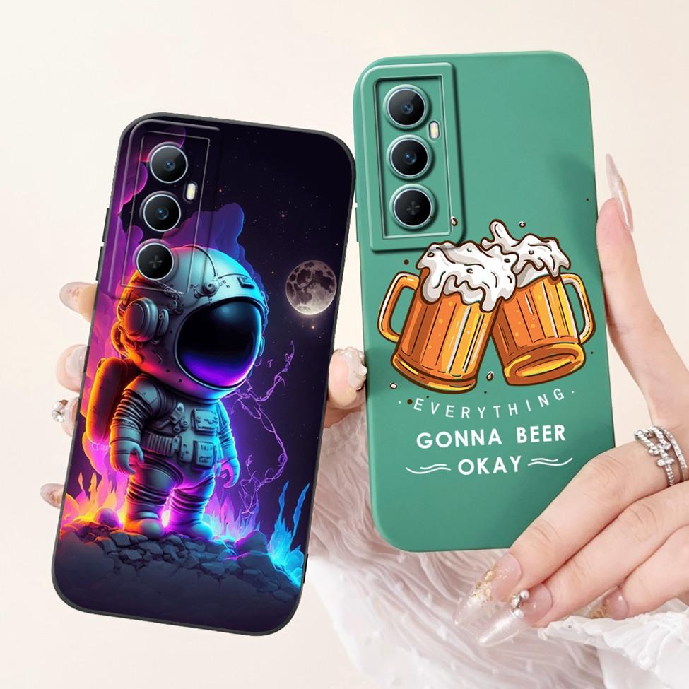 Funda For Realme C65 RMX3910 Back Cover For Realme C65 4G Case Shockproof Luxury Flowers Cute Cartoon Cool Silicone Bumper Coque