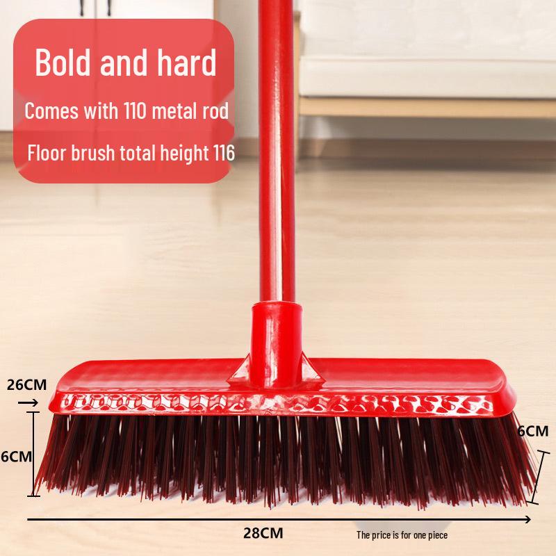 Durable Long-Handle Bathroom Corner Brush with Hard Bristles for Tile and Floor Cleaning