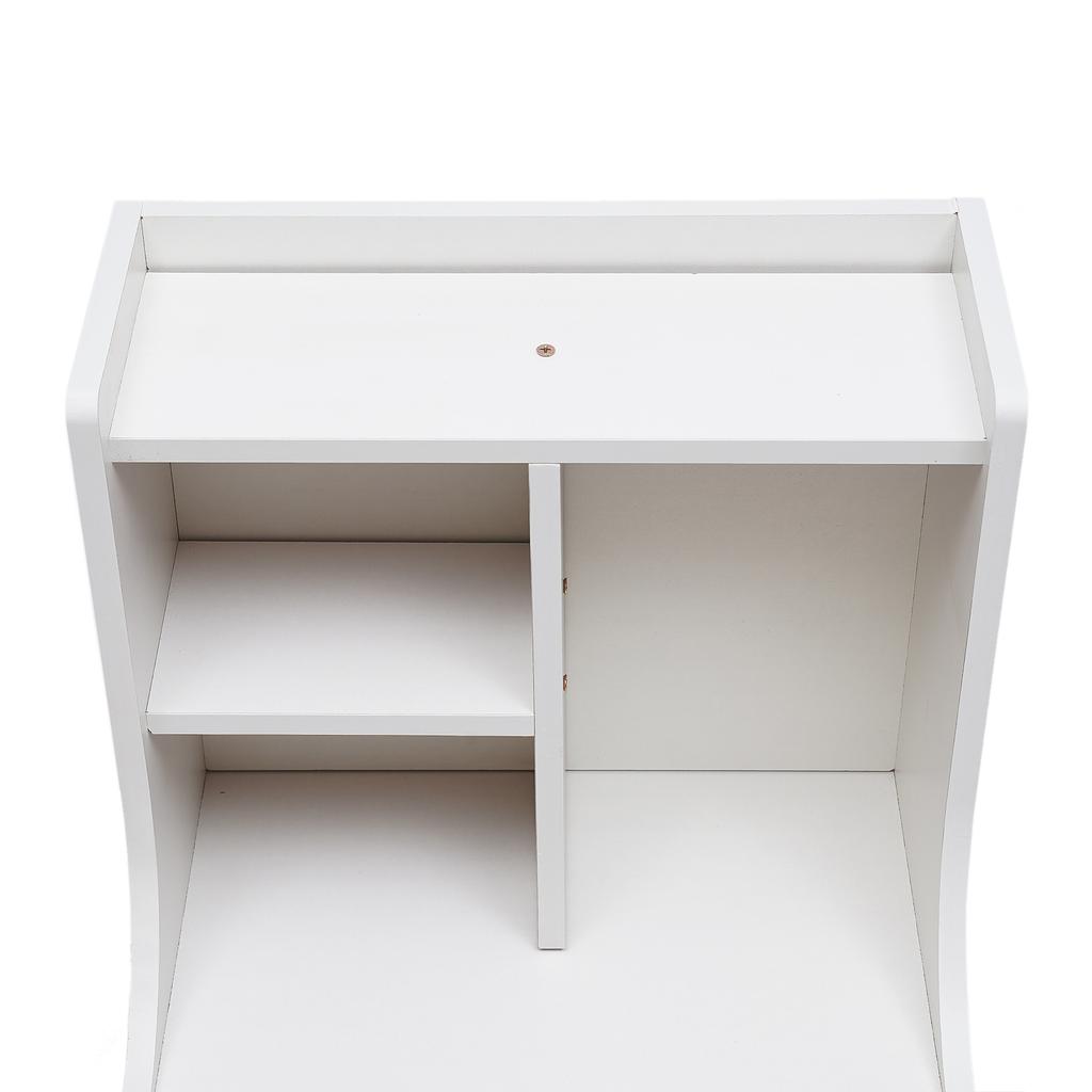 Wood End Table with Storage Shelf Drawer Nightstand Side Table Cabinet Bedside Furniture for, Bedroom, Living Room, Home White