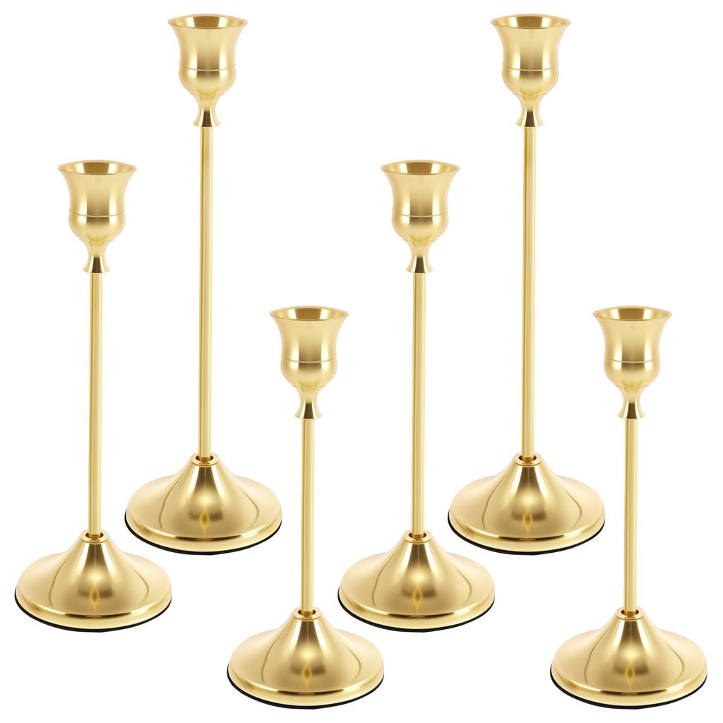 4/6 Pcs Metal Candle Holders Fashion Table Decoration Candlestick Creative Tabletop Taper Candle Stick Stand for Home Decoration