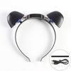 Rechargeable Plush Cat Ears Headband Detachable Electric Cosplay Costume Accessories