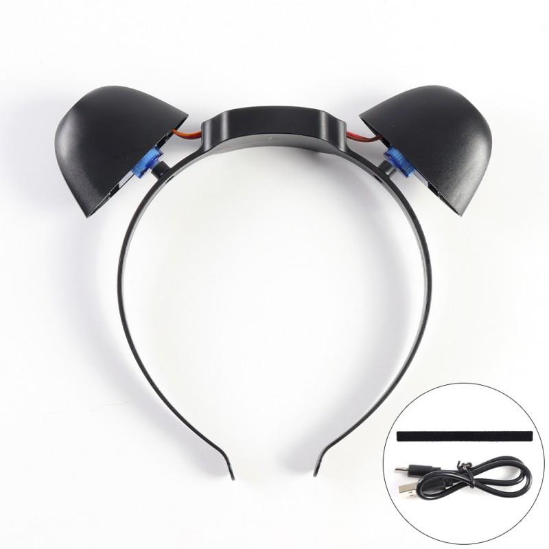 Rechargeable Plush Cat Ears Headband Detachable Electric Cosplay Costume Accessories