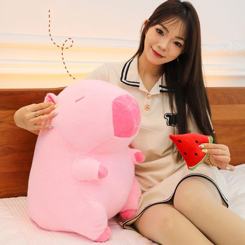 Cute Simulation Pink Watermelon Capibara Cute Soft Sport Capibara Cloth Capibara Anime Fluffty Christmas