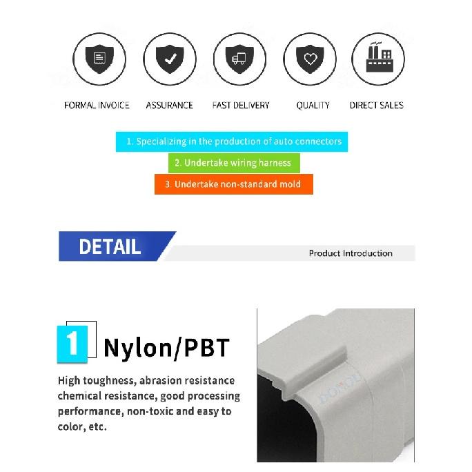 The new DT06-6S/DT04-6P is suitable for modifying the wiring harness plug connector of automotive daytime running lights and LED