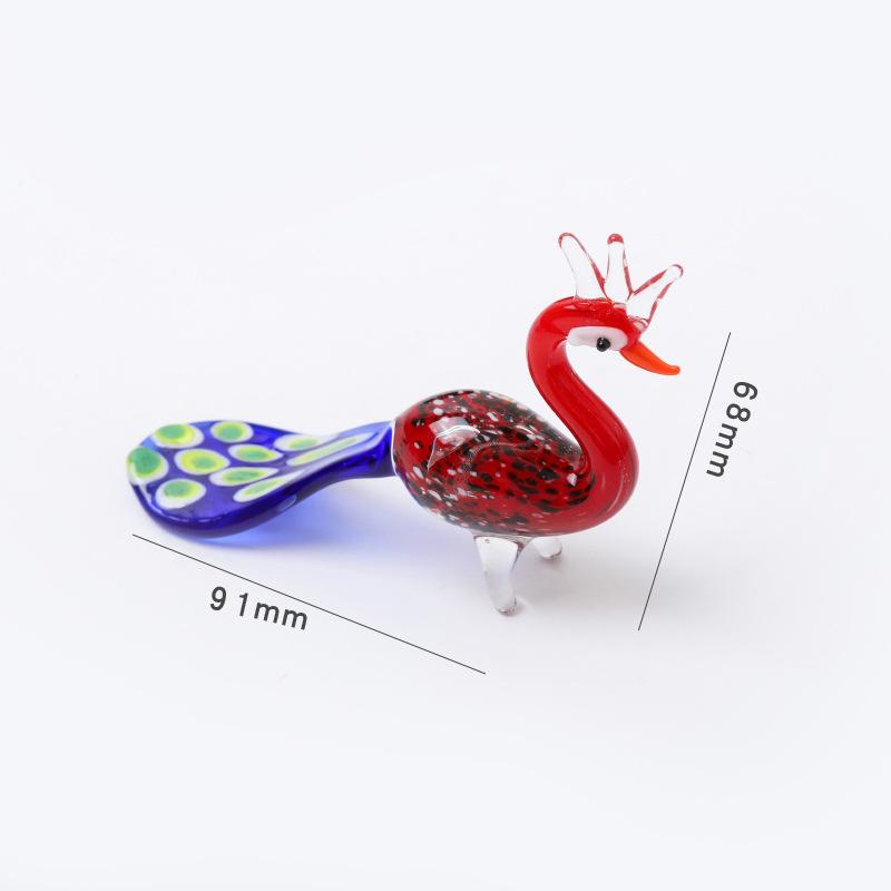 Creative Handmade Miniature Glass Peacocks Hedgehog Birds Animal Ornaments Home Study Bedroom Tabletop Decoration Gift 2026 New