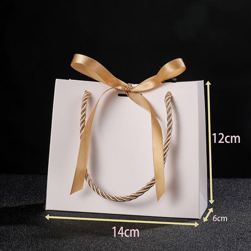 20pcs Pretty Gift Bag Packaging Bag Ribbon Fashion Butterfly-knot Paper Bags Fashion Solid Color Tote Bag Packaging Supplies