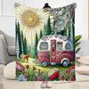 Camper Life Adventure Blankets Are Suitable for Living Rooms,making Them an Ideal Choice for Outdoor Travel and Gifts.