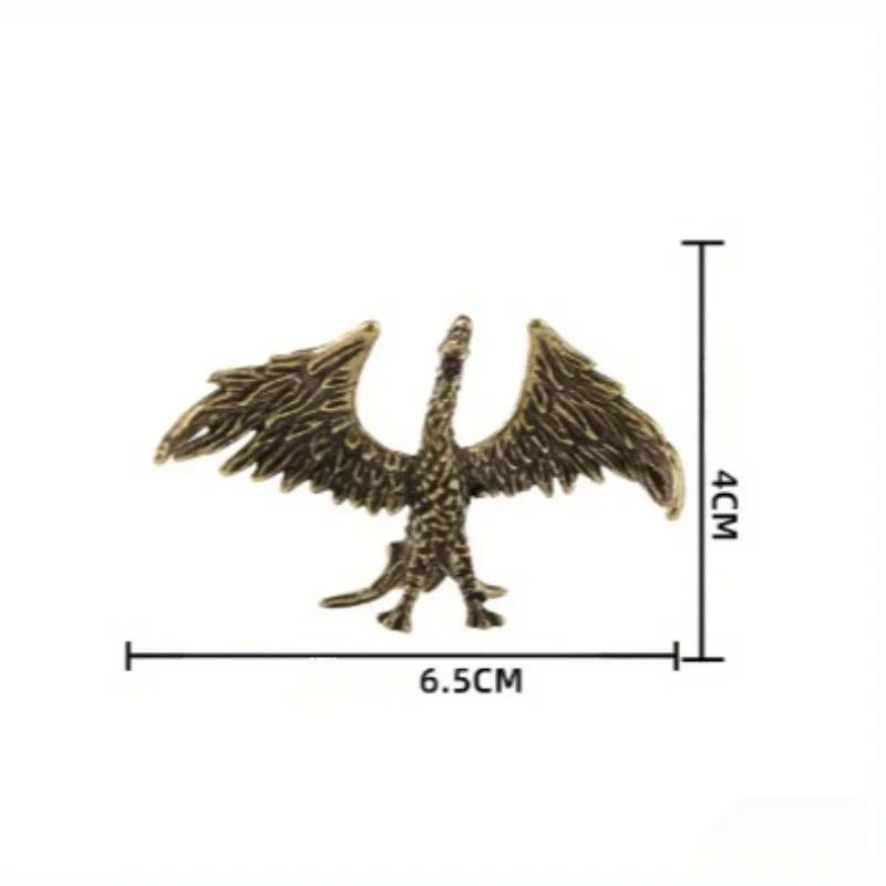 Retro Solid Brass Creative Crafts Soaring Phoenix Figurines Miniature Funny Toy Craft Collection Desktop Ornaments Home Decor
