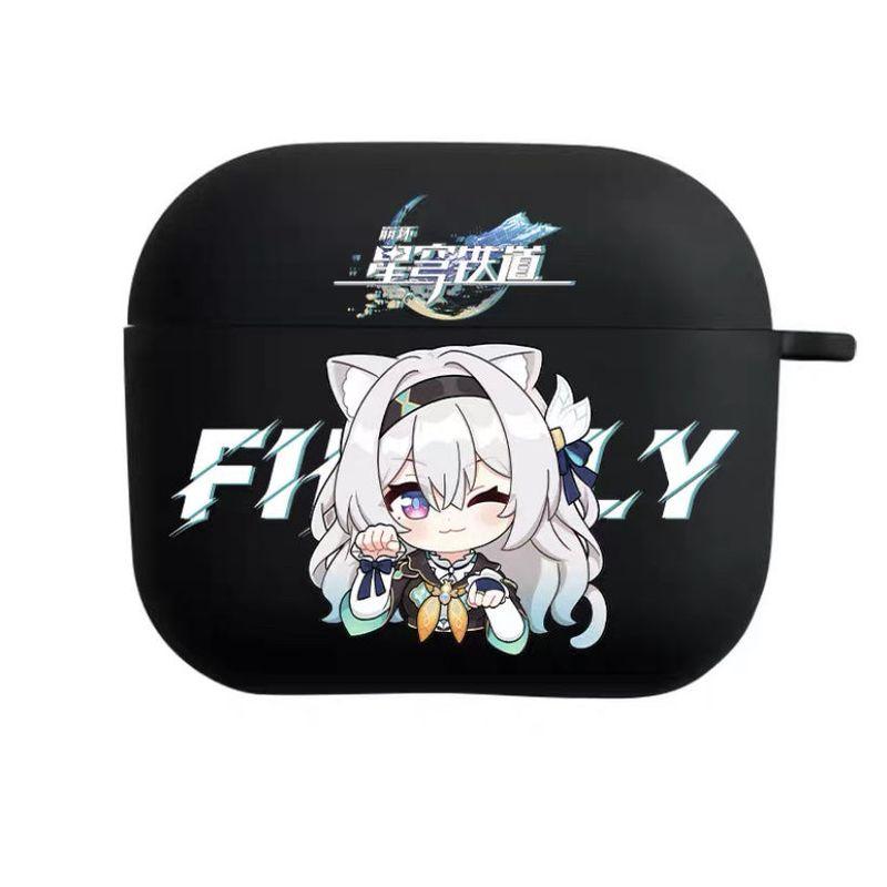 

Protective Case Suitable for Apple Bluetooth Box 3 Generation Pro Collapse Iron Airpods2 Protective Case Cute Cartoon Star Iron Peripheral Cartoon Apple Airpods Pro Headset set (black shell)