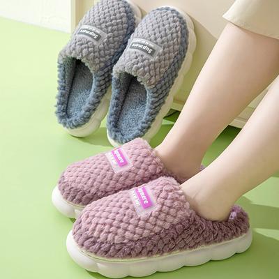 Cotton Slippers Non-slip Indoor Thickened Plush Warm Couple Thick Bottom Household Winter Cotton Slippers