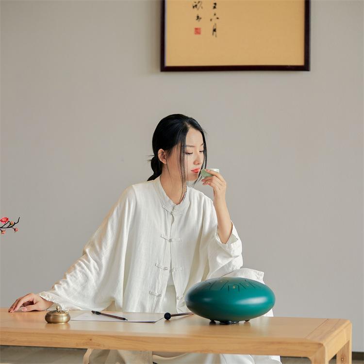 Jarní a podzimní bavlněná a lněná dámská měkká a elegantní zenová čínská čajová košile dámský kardigan proti slunci