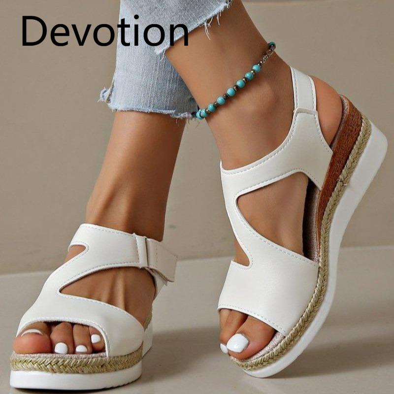 New Single-shoe Flat Wedge Heel Fish Mouth Casual Women's Sandals and Women's Shoes Devotion
