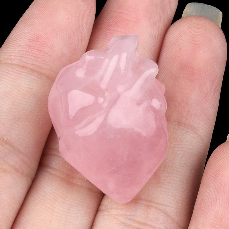 1pc Mini Heart Model Statue Natural Stone Amethyst Opal Tiger Eye Love Christmas Decor
