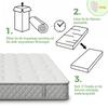 Upholstered Bed 180×200, Storage Bed with LED and USB-C Charging Function, Slatted Base, Linen, Beige, Without Nightstand (With Mattress)