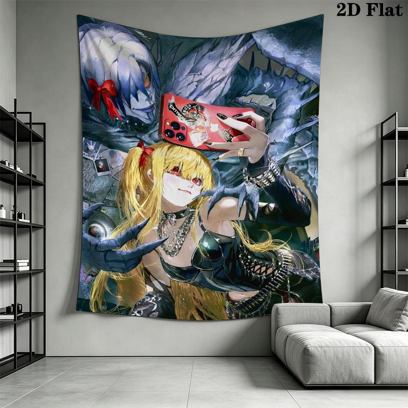 Death Note MISA Wall Tapestry Aesthetic Wall Hanging Printed Fabric Blanket Decorative Tapestries for Bedroom Living Room Home Decor